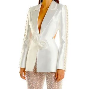 White pearl blazer